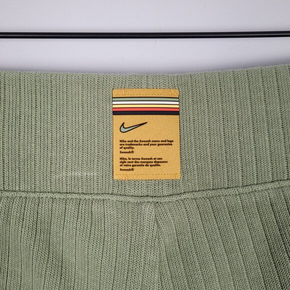 Nike Shorts Knit Cotton Slim Fit Ribbed DJ5359-386 Oil Green Size XS - Picture 8 of 11